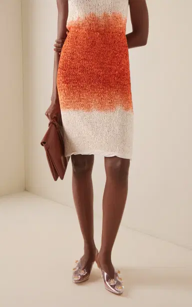 Bottega Veneta Lightweight Wool Silk Overdye Knit Midi Skirt | Thumbnail 3