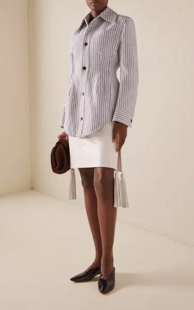 Bottega Veneta Leather Midi Skirt | Thumbnail 2 Bottega Veneta Leather Midi Skirt | Thumbnail 2