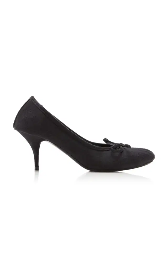 Leopald Satin Ballet Pumps - Black