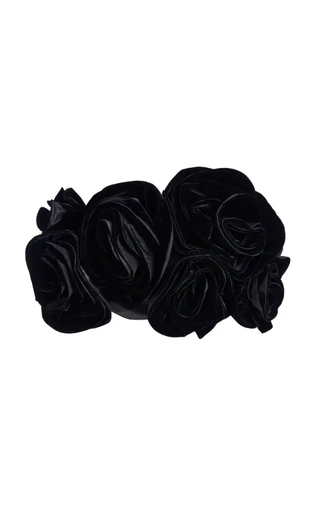 Carolina Herrera Flower-Detailed Velvet Top