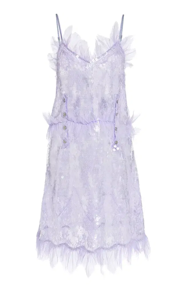 Sequined Lace Midi Dress
