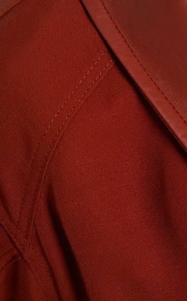 Bottega Veneta Leather-Trimmed Linen-Blend Cocoon Shirt | Thumbnail 6 Bottega Veneta Leather-Trimmed Linen-Blend Cocoon Shirt | Thumbnail 6
