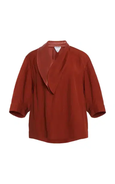 Bottega Veneta Leather-Trimmed Linen-Blend Cocoon Shirt | Thumbnail 7 Bottega Veneta Leather-Trimmed Linen-Blend Cocoon Shirt | Thumbnail 7