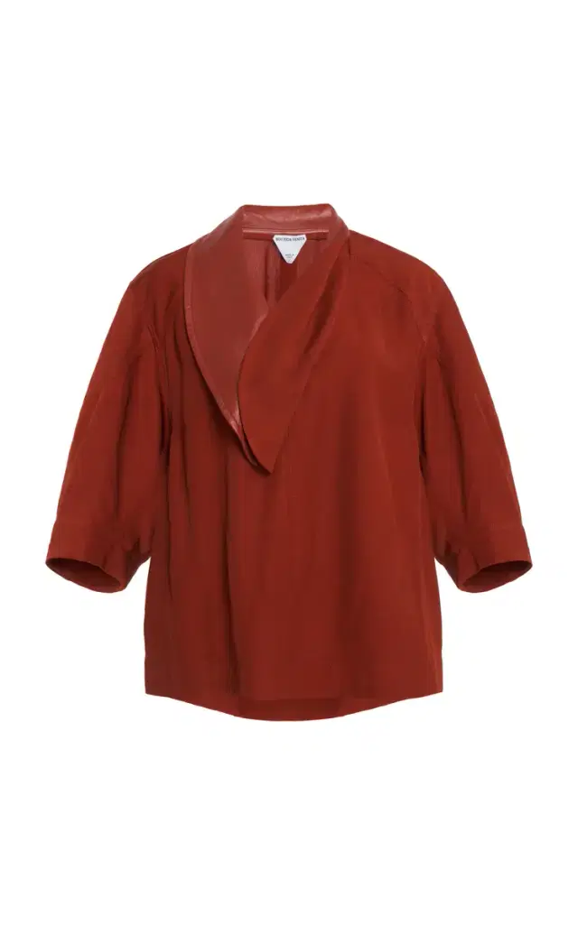 Bottega Veneta Leather-Trimmed Linen-Blend Cocoon Shirt
