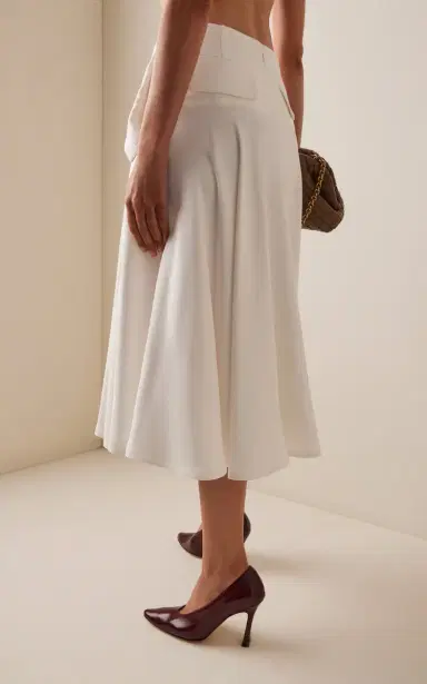 Bottega Veneta Pleated Twill Midi Skirt | Thumbnail 4