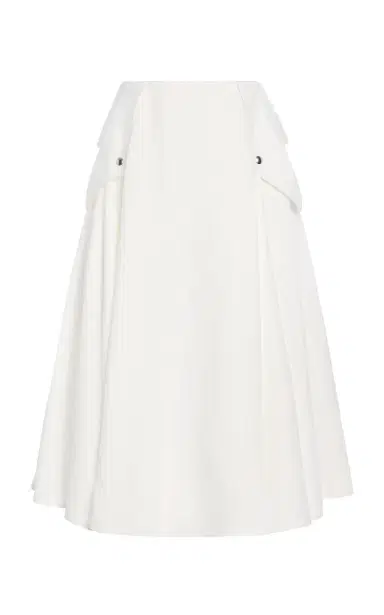 Bottega Veneta Pleated Twill Midi Skirt | Thumbnail 1