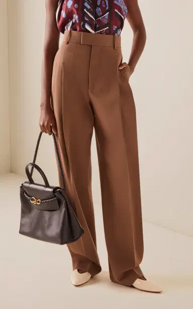 Bottega Veneta Stretch Melange Wool Straight-Leg Pants | Thumbnail 3 Bottega Veneta Stretch Melange Wool Straight-Leg Pants | Thumbnail 3