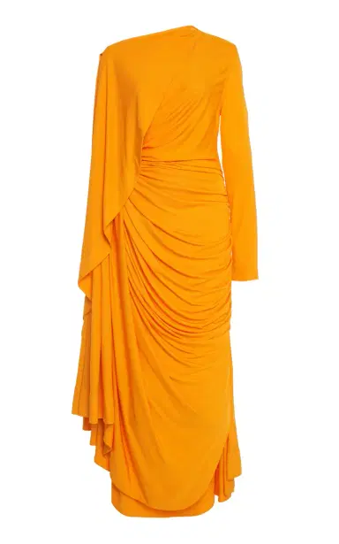 Bottega Veneta Asymmetric Draped Jersey Midi Dress | Thumbnail 7 Bottega Veneta Asymmetric Draped Jersey Midi Dress | Thumbnail 7