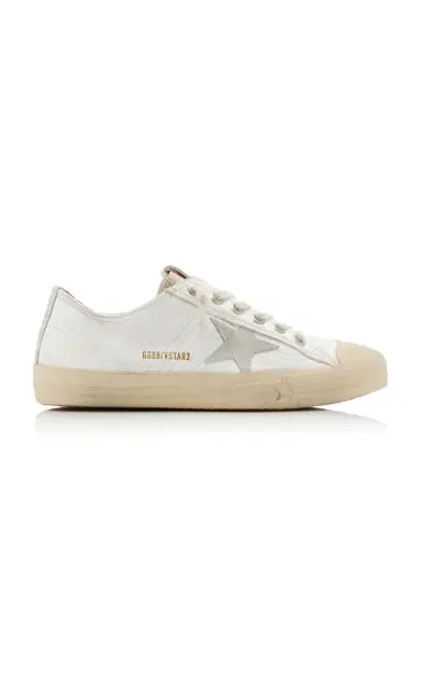 Golden Goose V-Star 2 Suede-Trimmed Leather Sneakers | Thumbnail 1