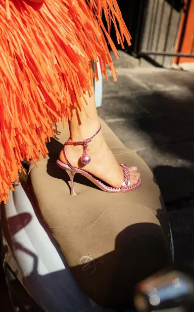 Bottega Veneta Dot Lounge Metallized Sandals | Thumbnail 3