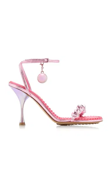 Bottega Veneta Dot Lounge Metallized Sandals | Thumbnail 1