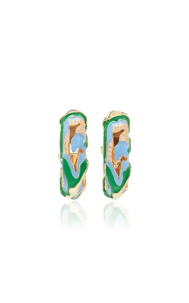 Cubic Zirconia Gold Vermeil Hoop Earrings Cubic Zirconia Gold Vermeil Hoop Earrings