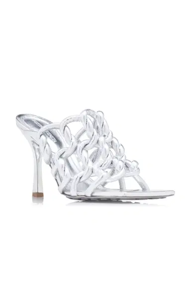 Bottega Veneta Stretch Metallic Leather Sandals | Thumbnail 6 Bottega Veneta Stretch Metallic Leather Sandals | Thumbnail 6