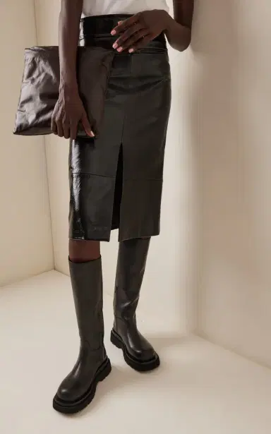 Bottega Veneta Lug-Sole Leather Knee Boots | Thumbnail 3 Bottega Veneta Lug-Sole Leather Knee Boots | Thumbnail 3