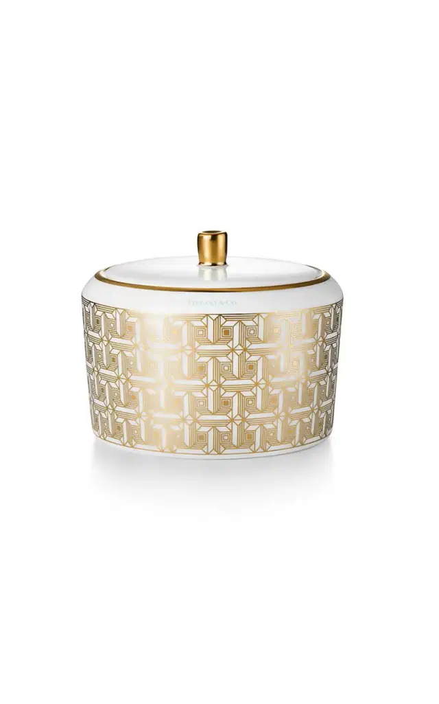 T True Porcelain Sugar Bowl - Gold