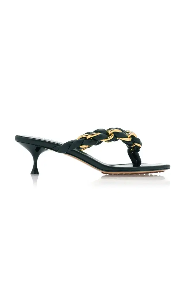 Bottega Veneta Dot Lagoon Chain Leather Sandals
