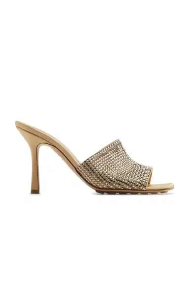 Bottega Veneta Sparkle Slide Stretch Satin Sandals | Thumbnail 2