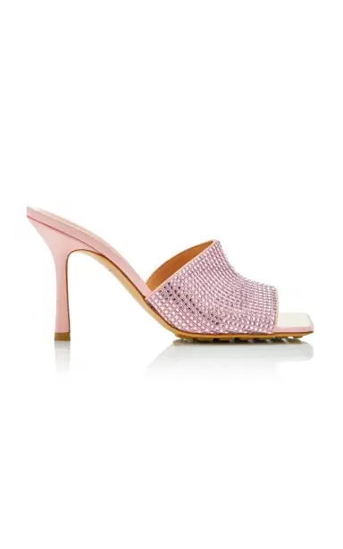 Bottega Veneta Sparkle Slide Stretch Satin Sandals | Thumbnail 3