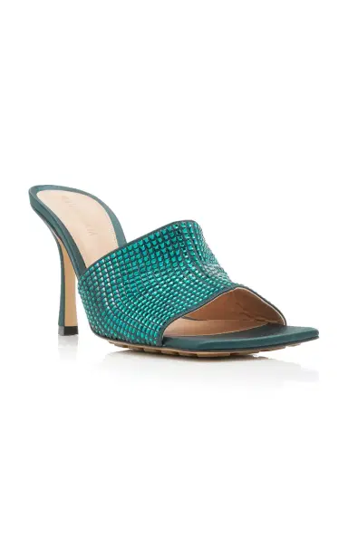 Bottega Veneta Sparkle Slide Stretch Satin Sandals | Thumbnail 7