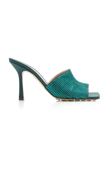 Bottega Veneta Sparkle Slide Stretch Satin Sandals | Thumbnail 1