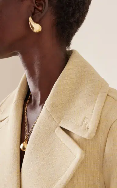 Bottega Veneta 18K Gold Plated Sterling Silver Earrings | Thumbnail 3