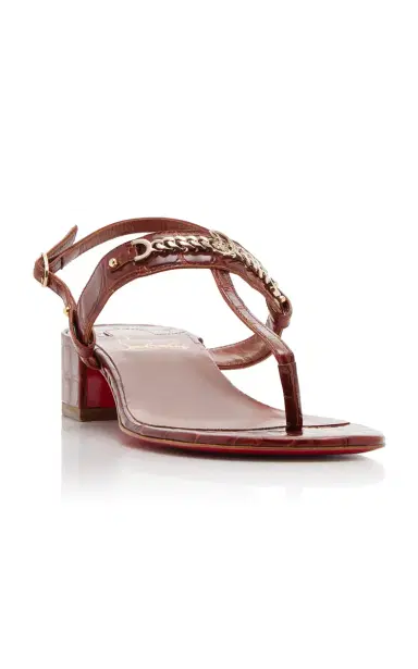 Christian Louboutin MJ Thong 25mm Croc-Embossed Leather Sandals | Thumbnail 5 Christian Louboutin MJ Thong 25mm Croc-Embossed Leather Sandals | Thumbnail 5