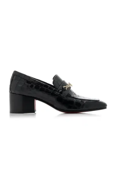 Christian Louboutin MJ Moc 50mm Croc-Embossed Leather Pumps | Thumbnail 1 Christian Louboutin MJ Moc 50mm Croc-Embossed Leather Pumps | Thumbnail 1