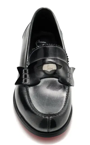 Christian Louboutin Donna Burnished Leather Penny Loafers | Thumbnail 4