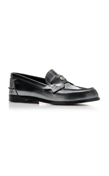 Christian Louboutin Donna Burnished Leather Penny Loafers | Thumbnail 6