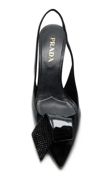 Prada Crystal-Embellished Patent Leather Slingback Pumps | Thumbnail 6 Prada Crystal-Embellished Patent Leather Slingback Pumps | Thumbnail 6