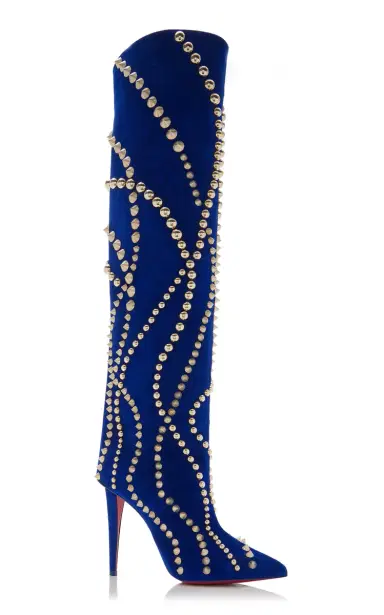 Christian Louboutin Astrilarge Botta 100mm Studded Suede Boots | Thumbnail 5