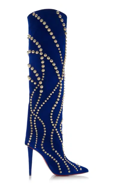 Christian Louboutin Astrilarge Botta 100mm Studded Suede Boots | Thumbnail 1