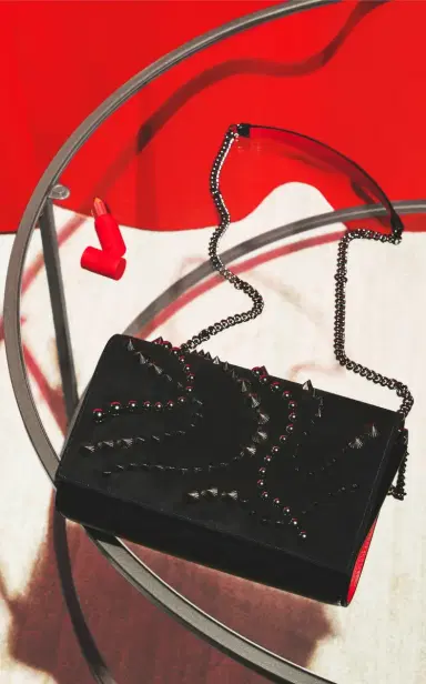 Christian Louboutin Paloma Spike-Embellished Suede; Leather Clutch | Thumbnail 2 Christian Louboutin Paloma Spike-Embellished Suede; Leather Clutch | Thumbnail 2