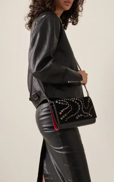 Christian Louboutin Paloma Spike-Embellished Suede; Leather Clutch | Thumbnail 4 Christian Louboutin Paloma Spike-Embellished Suede; Leather Clutch | Thumbnail 4
