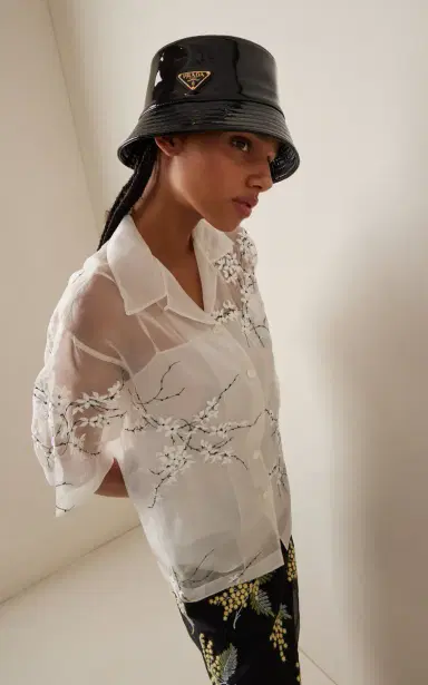 Prada Patent Leather Bucket Hat | Thumbnail 2 Prada Patent Leather Bucket Hat | Thumbnail 2