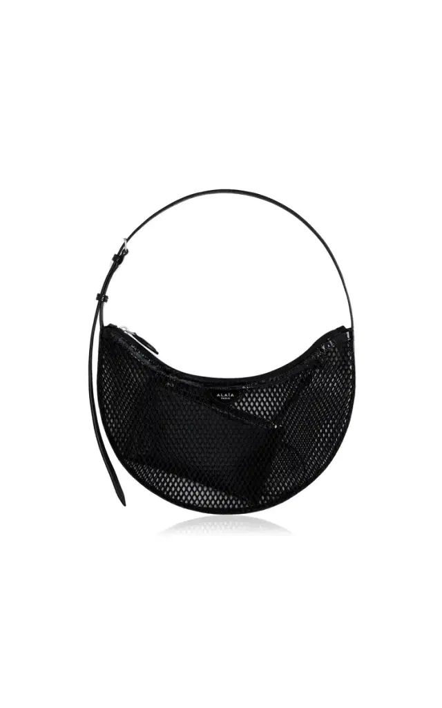 Alaïa One Piece Demi Leather-Trimmed Mesh Shoulder Bag