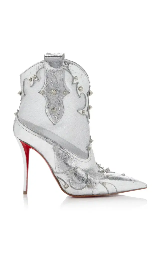 Bootytiag 100mm Metallic Leather Western Boots