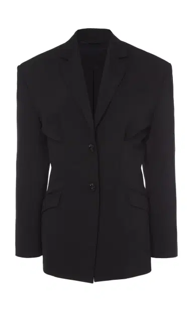 Del Core Hourglass Gathered Twill Blazer Jacket | Thumbnail 1 Del Core Hourglass Gathered Twill Blazer Jacket | Thumbnail 1