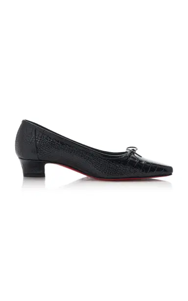 Christian Louboutin Promessina 35mm Croc-Effect Ballet Flats | Thumbnail 1