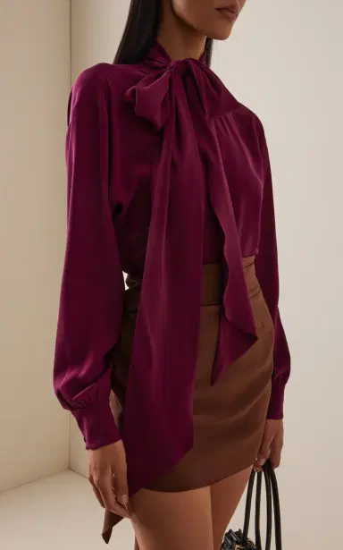 Prada Silk Tie-Neck Top | Thumbnail 2 Prada Silk Tie-Neck Top | Thumbnail 2