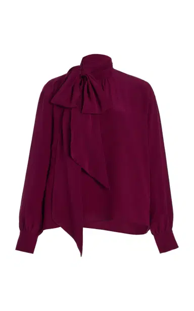 Prada Silk Tie-Neck Top | Thumbnail 1 Prada Silk Tie-Neck Top | Thumbnail 1