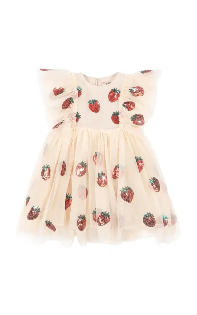 Yvonne Kids' Ruffled Strawberry Dress