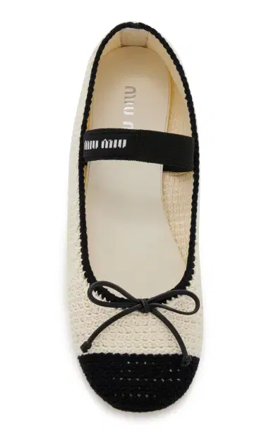 Miu Miu Crocheted Ballet Flats | Thumbnail 3