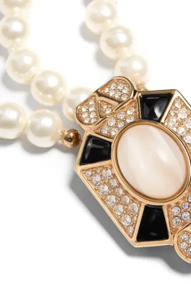 Valentino Garavani Necklace Pas Plus Metallo Smalto Strass Perla | Thumbnail 5