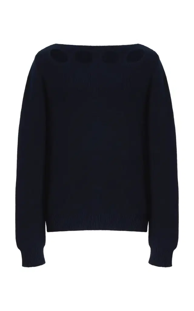 Prada Cutout Knit Cotton Sweater
