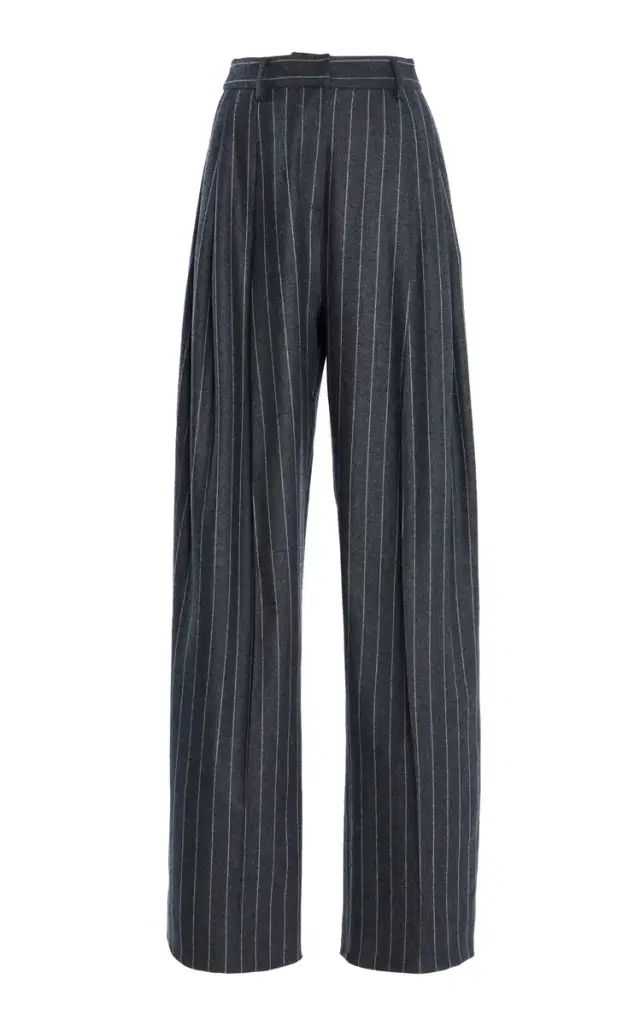 Carolina Herrera Pinstriped Wool-Blend Wide-Leg Pants