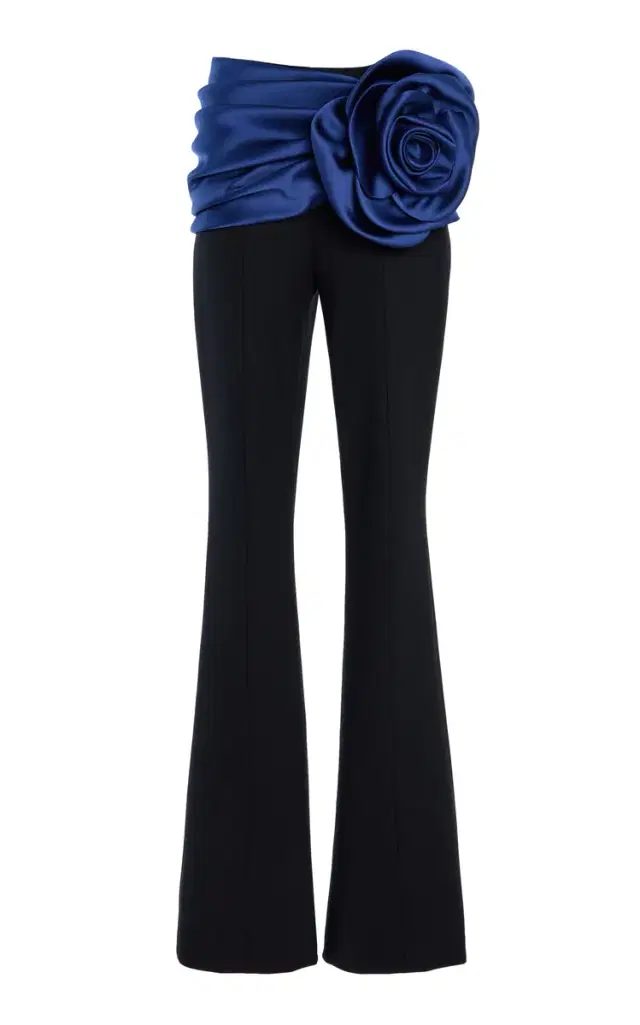 Carolina Herrera Corsage-Detailed Wool-Blend Bootcut Pants