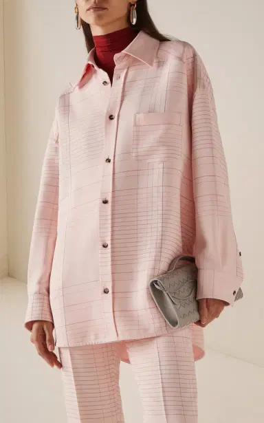 Bottega Veneta Striped Stretch-Crepe Shirt | Thumbnail 2 Bottega Veneta Striped Stretch-Crepe Shirt | Thumbnail 2