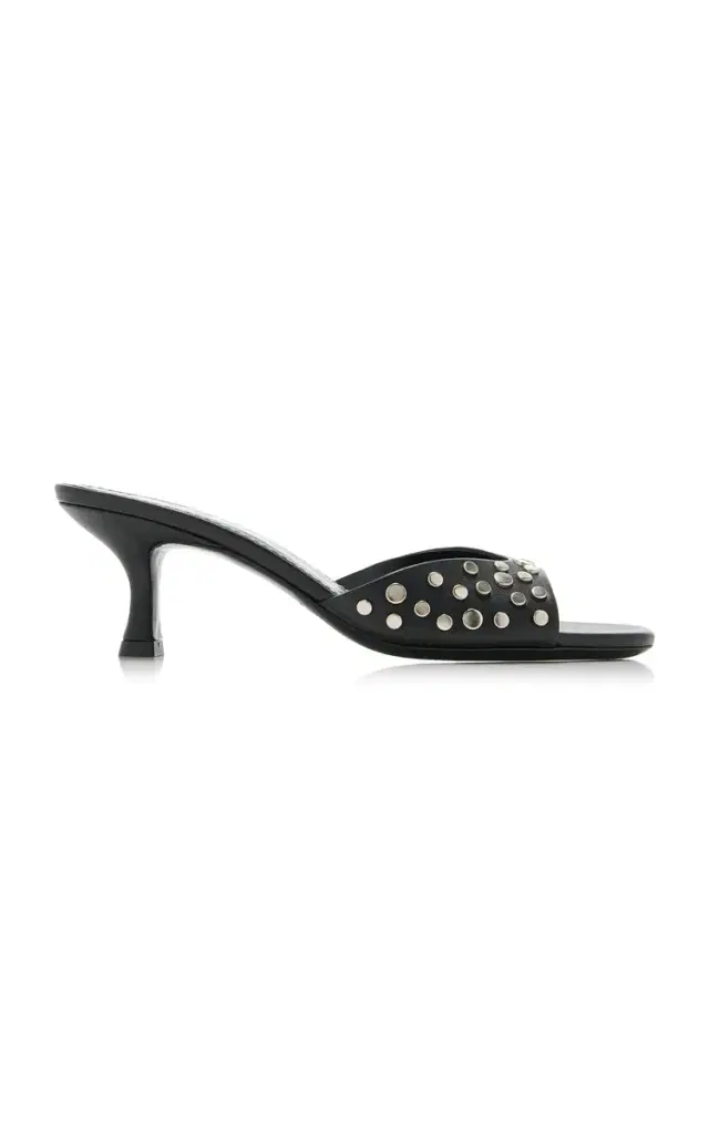 Brigitte Studded Leather Mules