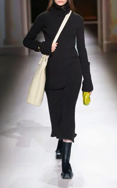 Bottega Veneta Ribbed-Knit Wool Midi Skirt | Thumbnail 3 Bottega Veneta Ribbed-Knit Wool Midi Skirt | Thumbnail 3